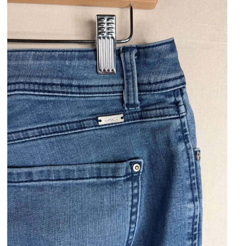 INC Denim Women's Straight Leg Curvy Fit Jeans size 8 Blue Denim - Picture 7 of 12